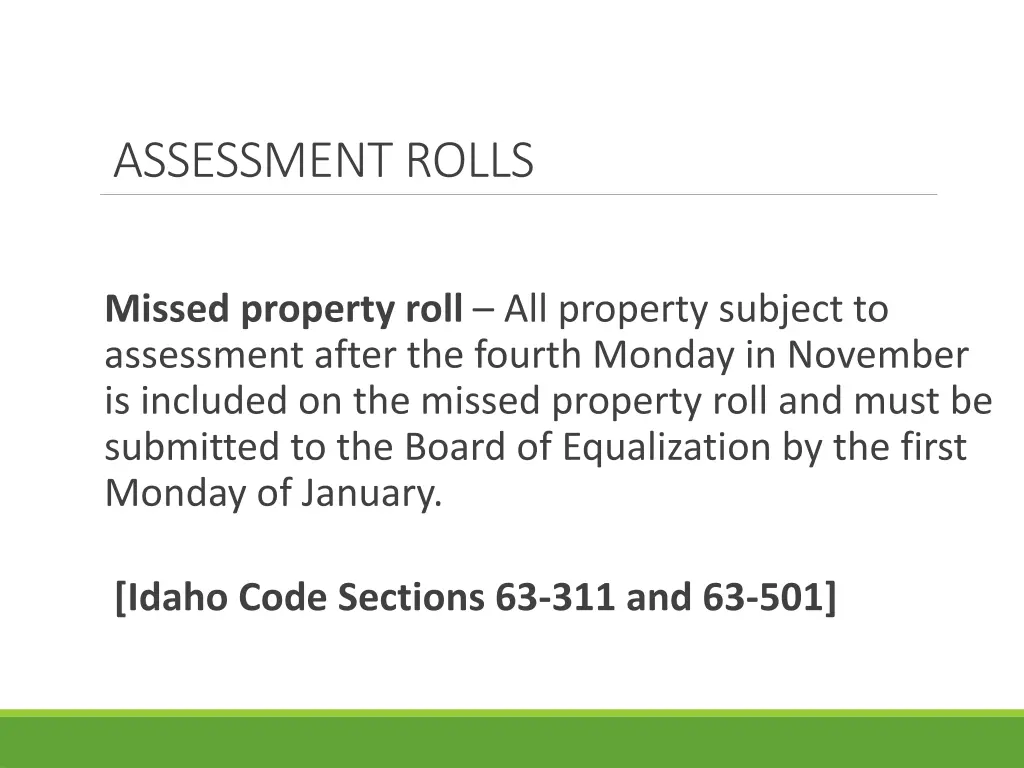 assessment rolls 2