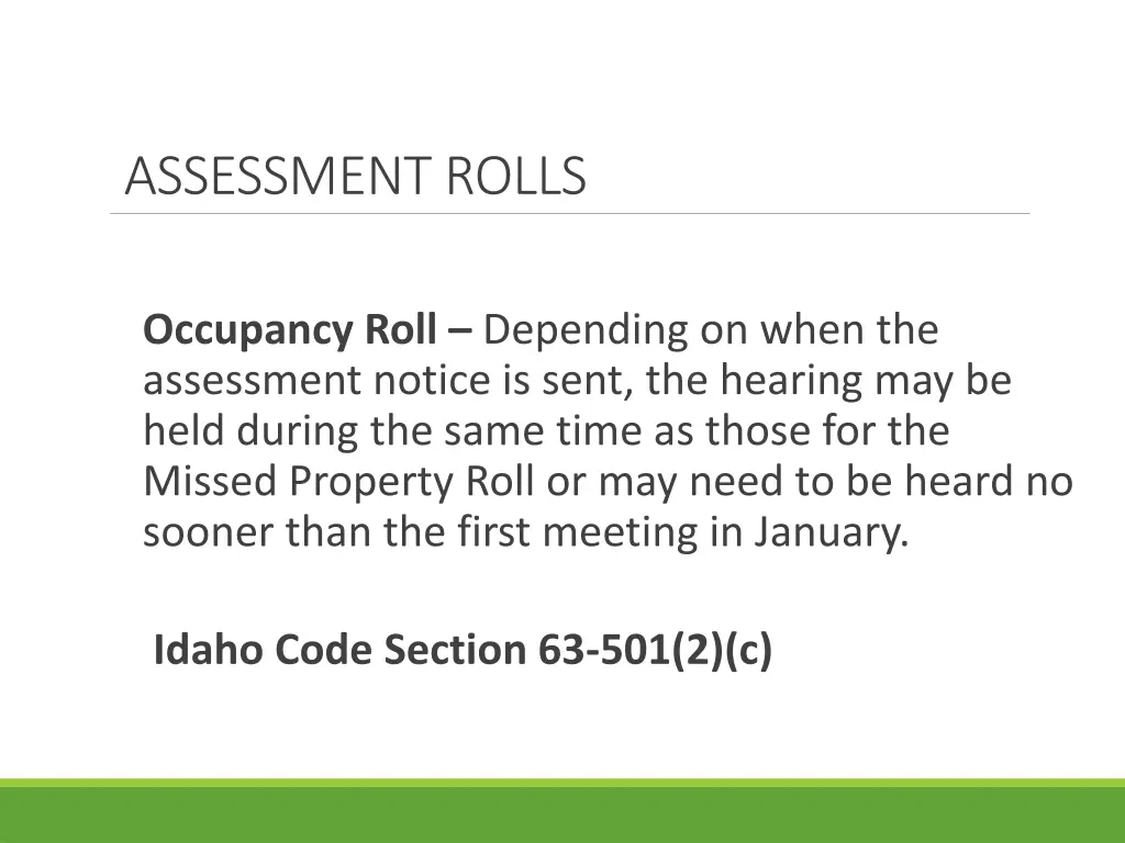 assessment rolls 3