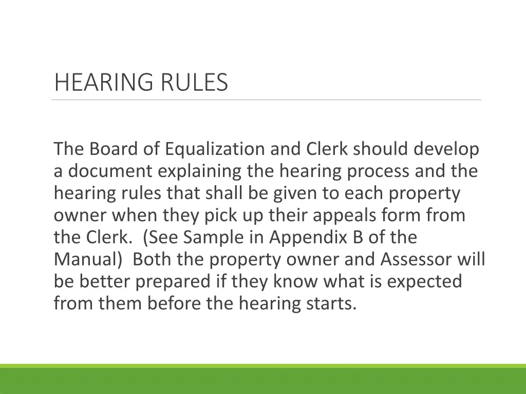 hearing rules