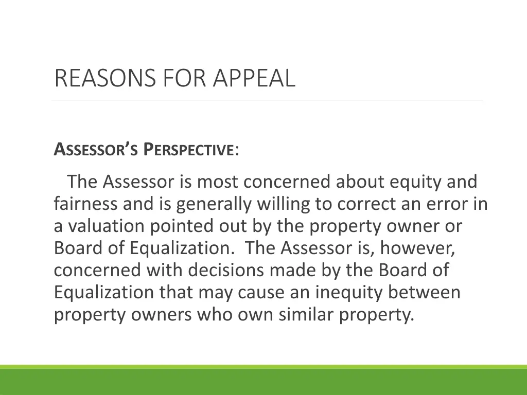 reasons for appeal 1