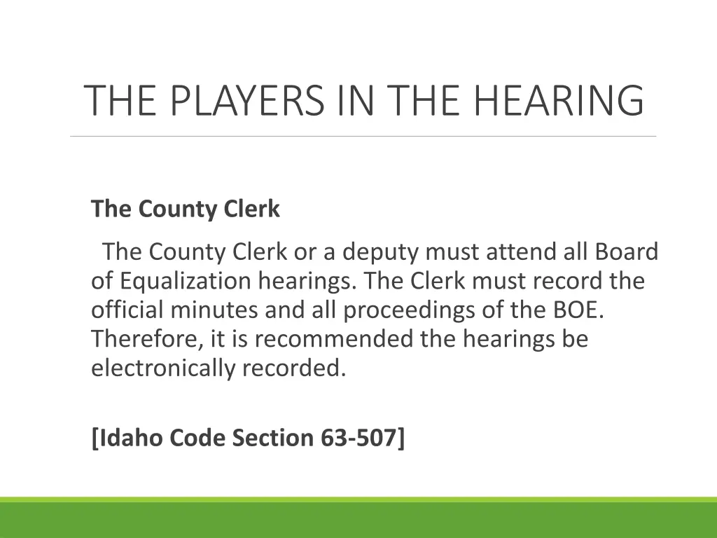 the players in the hearing 6