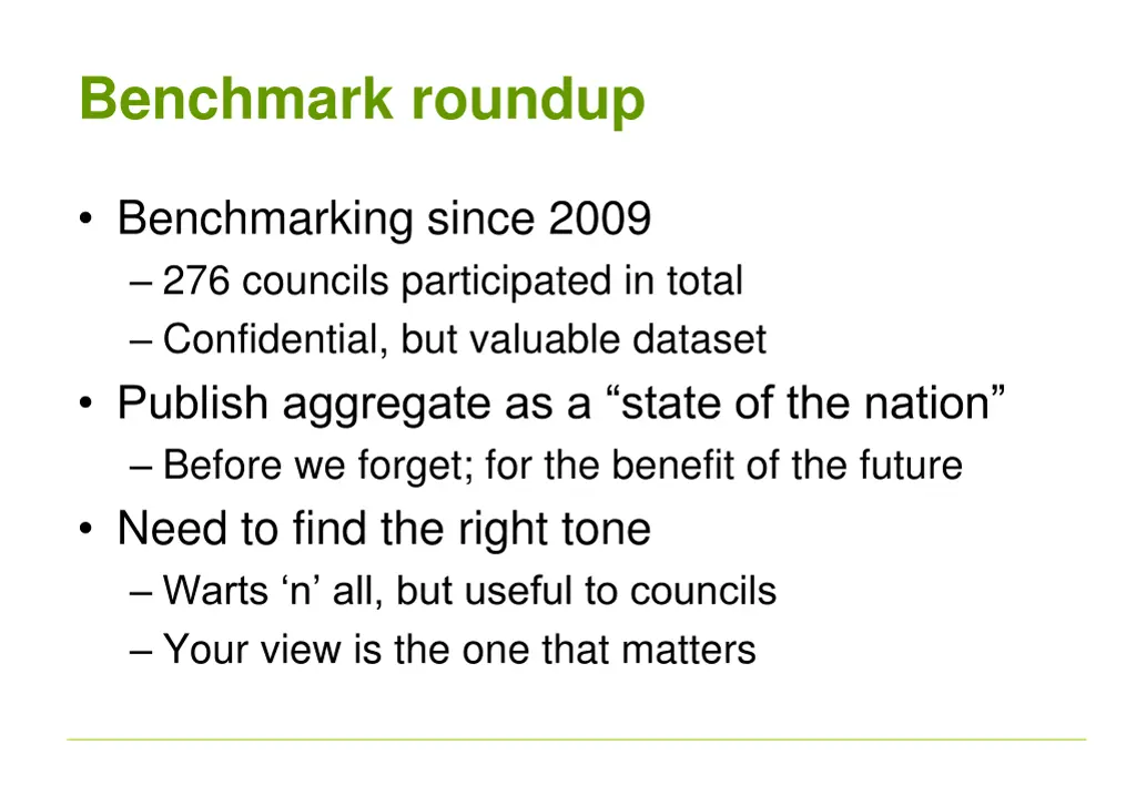 benchmark roundup