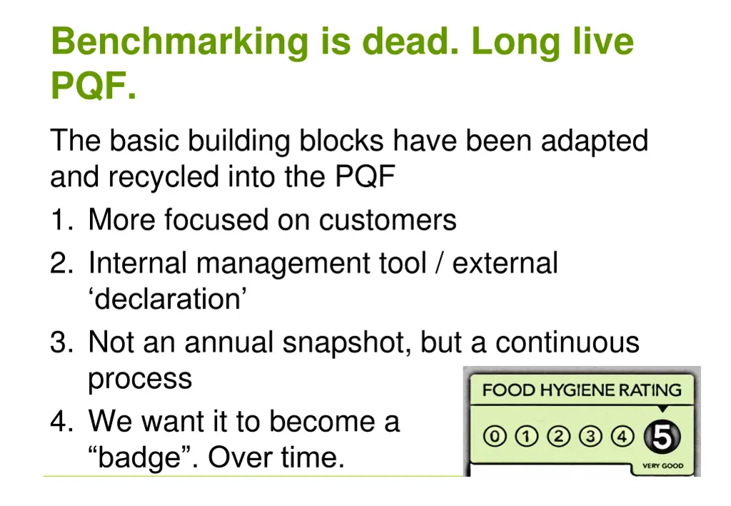 benchmarking is dead long live pqf the basic