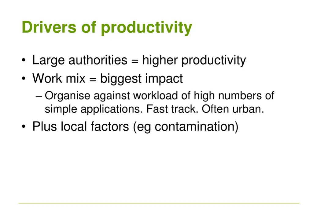 drivers of productivity