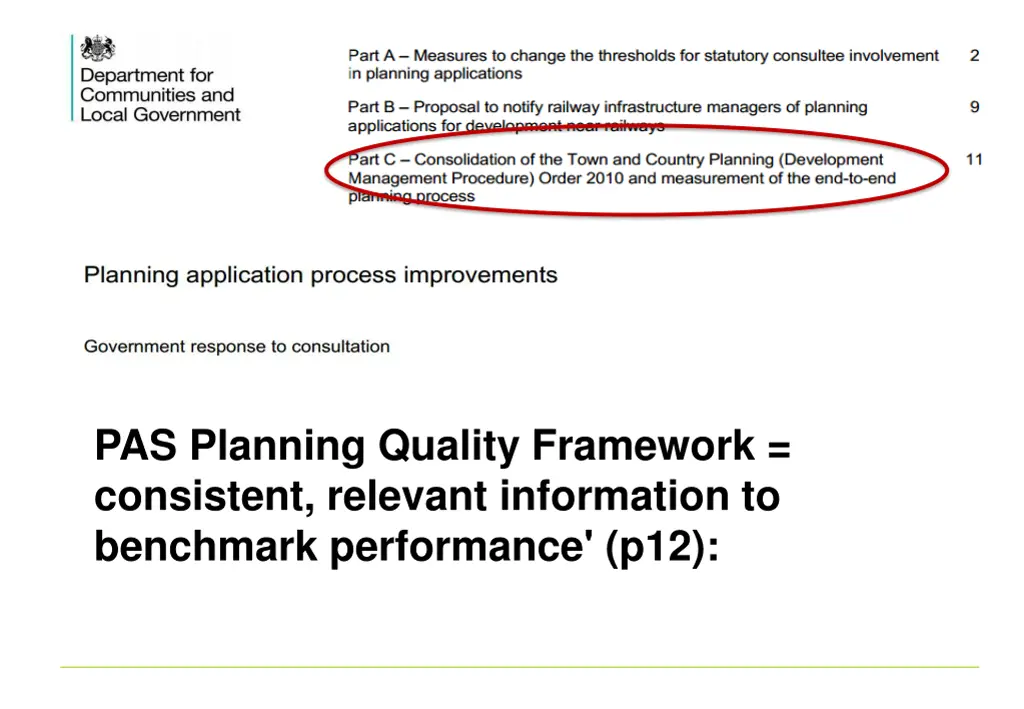pas planning quality framework consistent