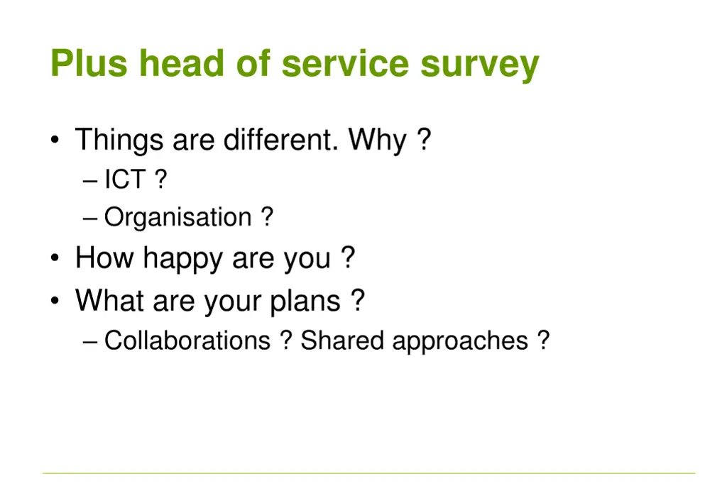 plus head of service survey