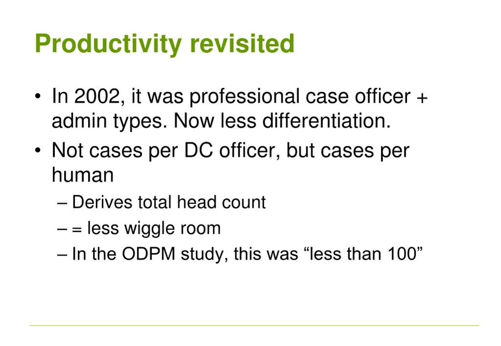 productivity revisited