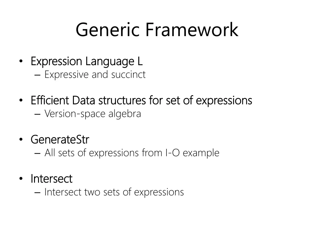 generic framework