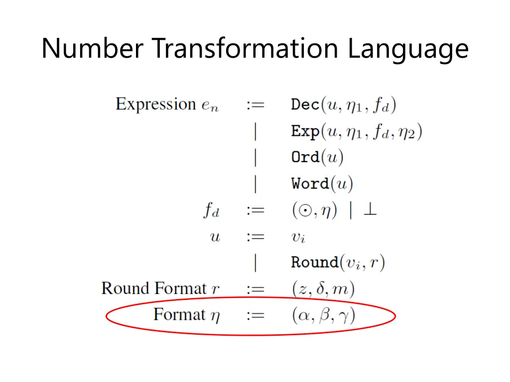 number transformation language 1