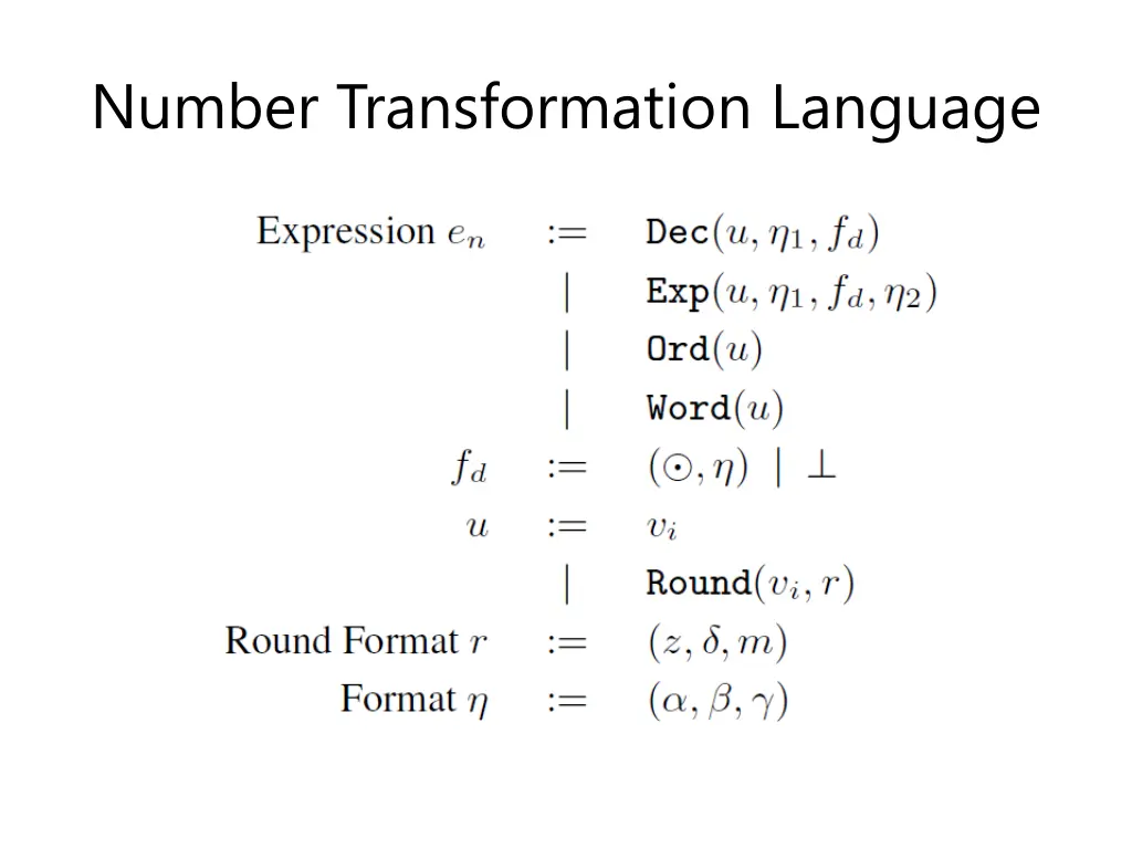 number transformation language