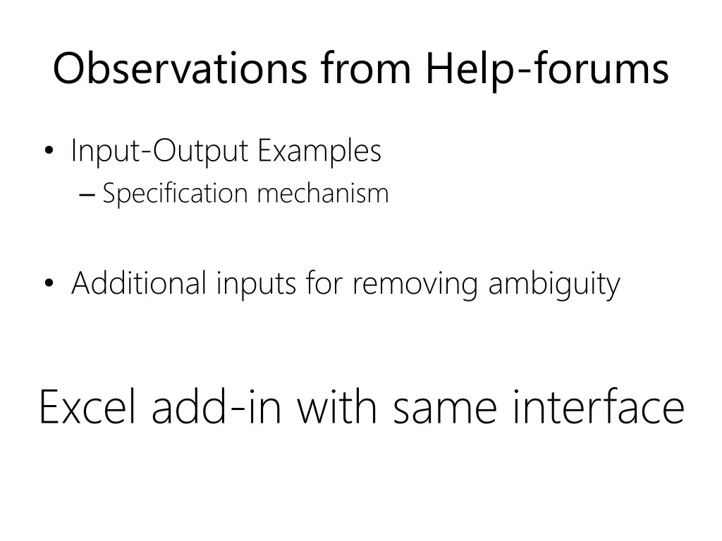 observations from help forums
