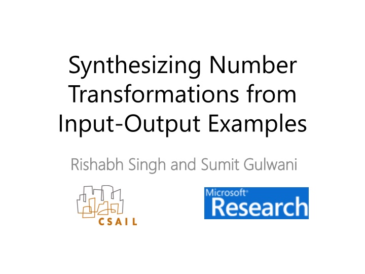 synthesizing number transformations from input