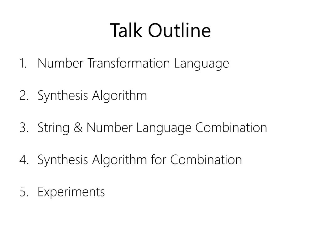 talk outline