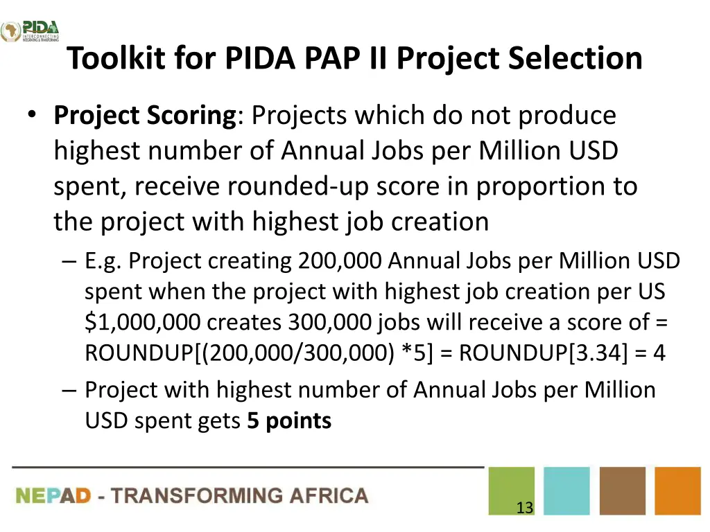 toolkit for pida pap ii project selection 1