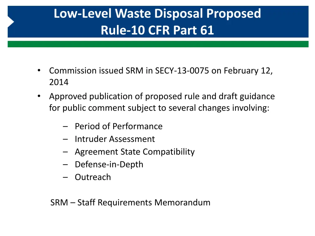 low level waste disposal proposed rule