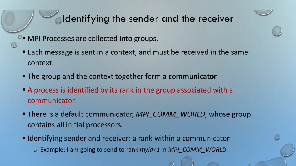 identifying the sender and the receiver