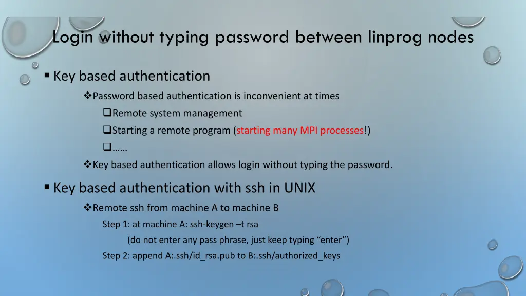 login without typing password between linprog
