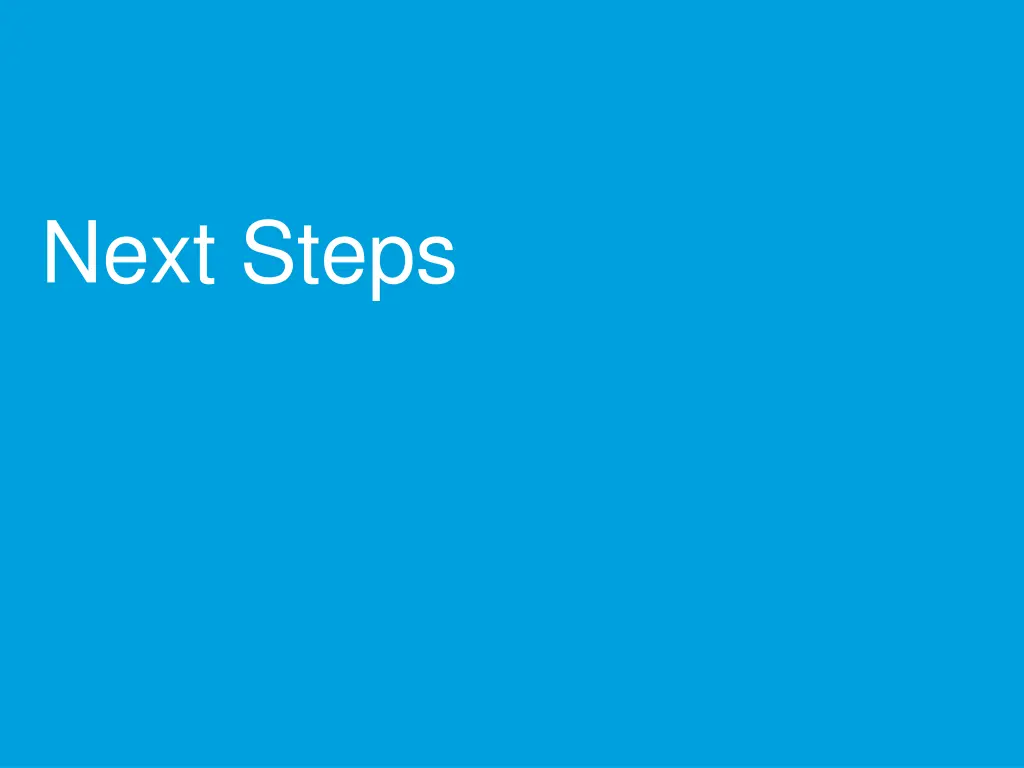 next steps