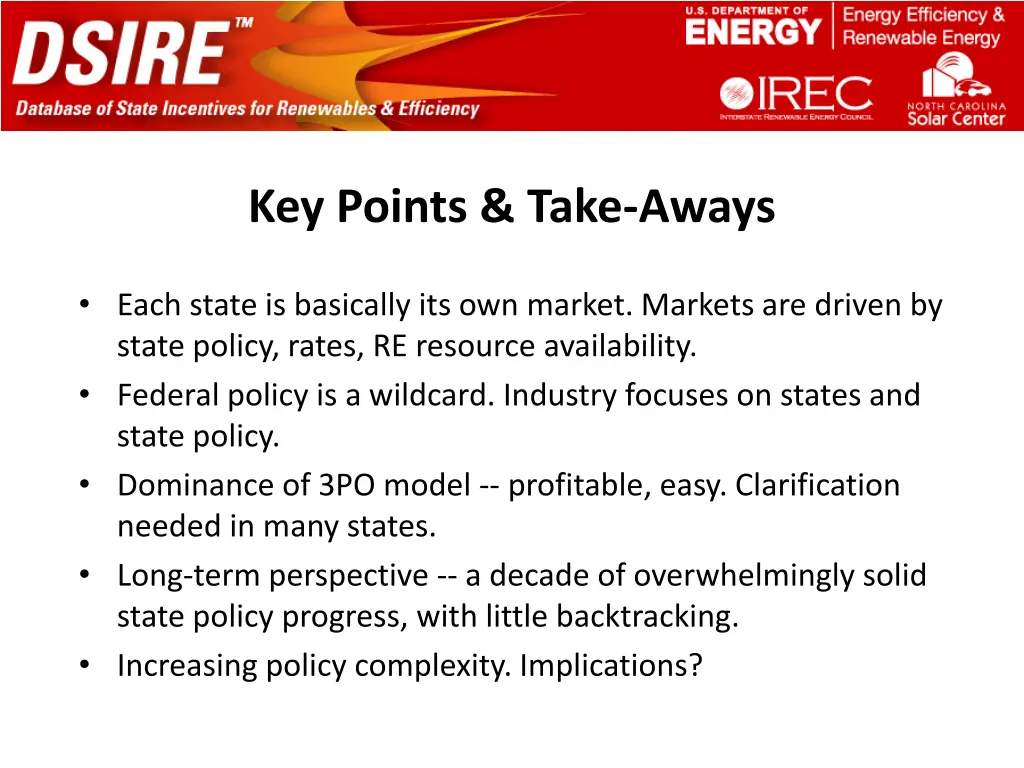 key points take aways