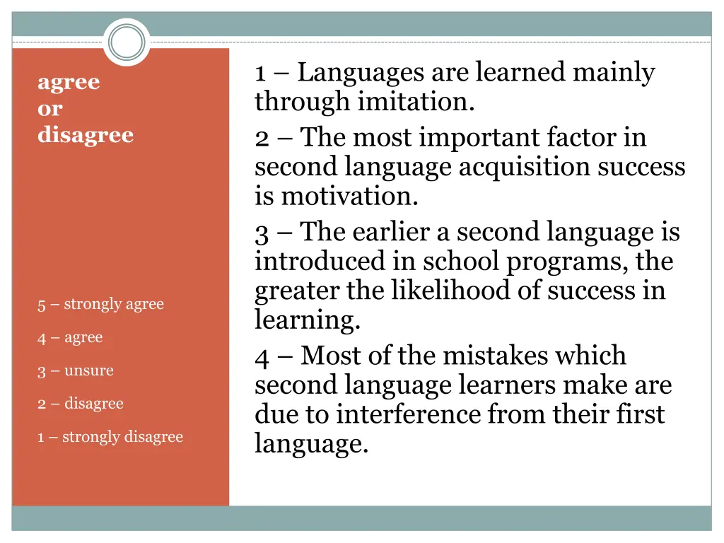 1 languages are learned mainly through imitation