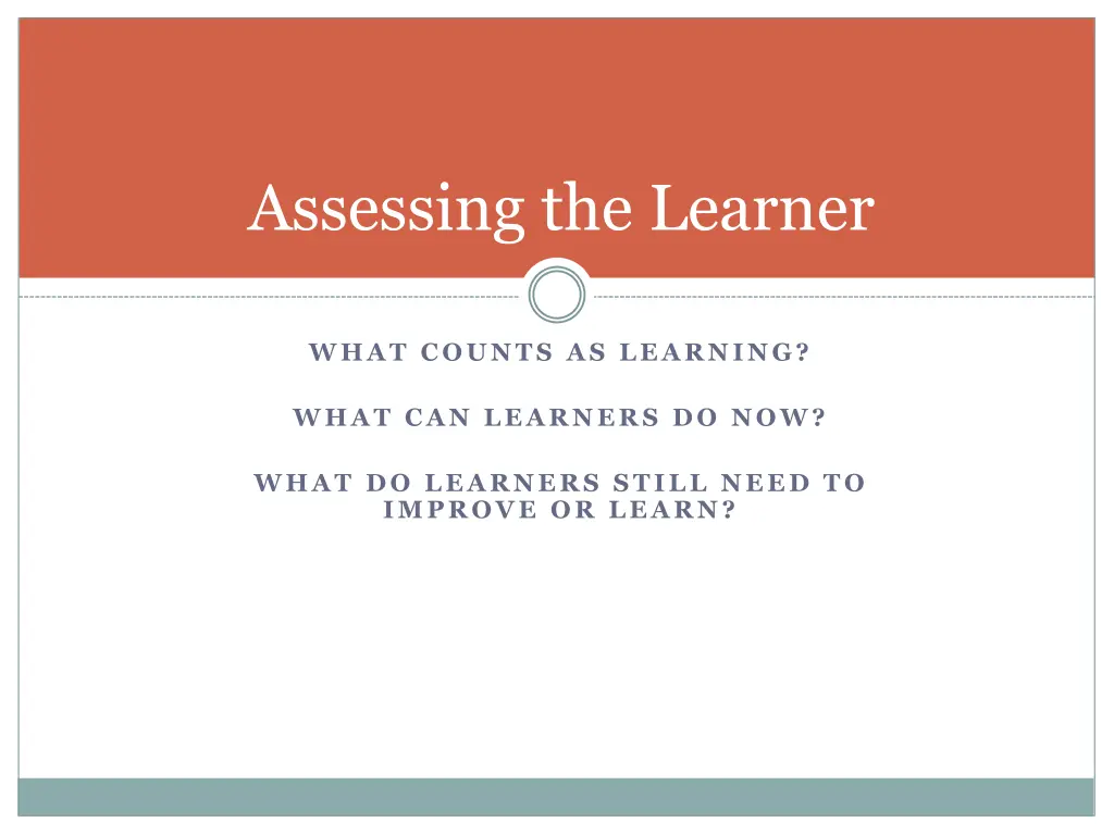 assessing the learner