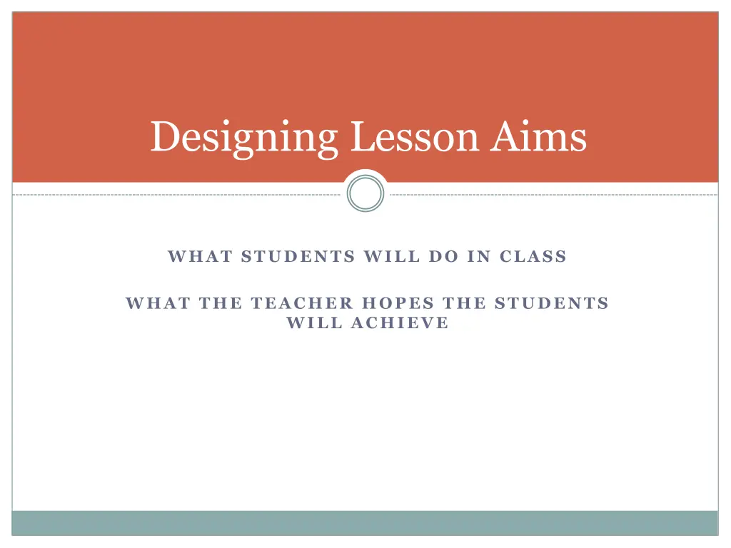 designing lesson aims