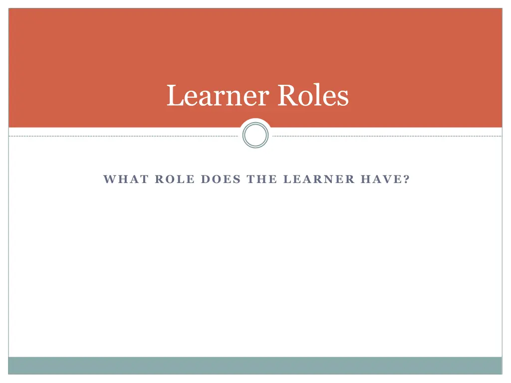 learner roles