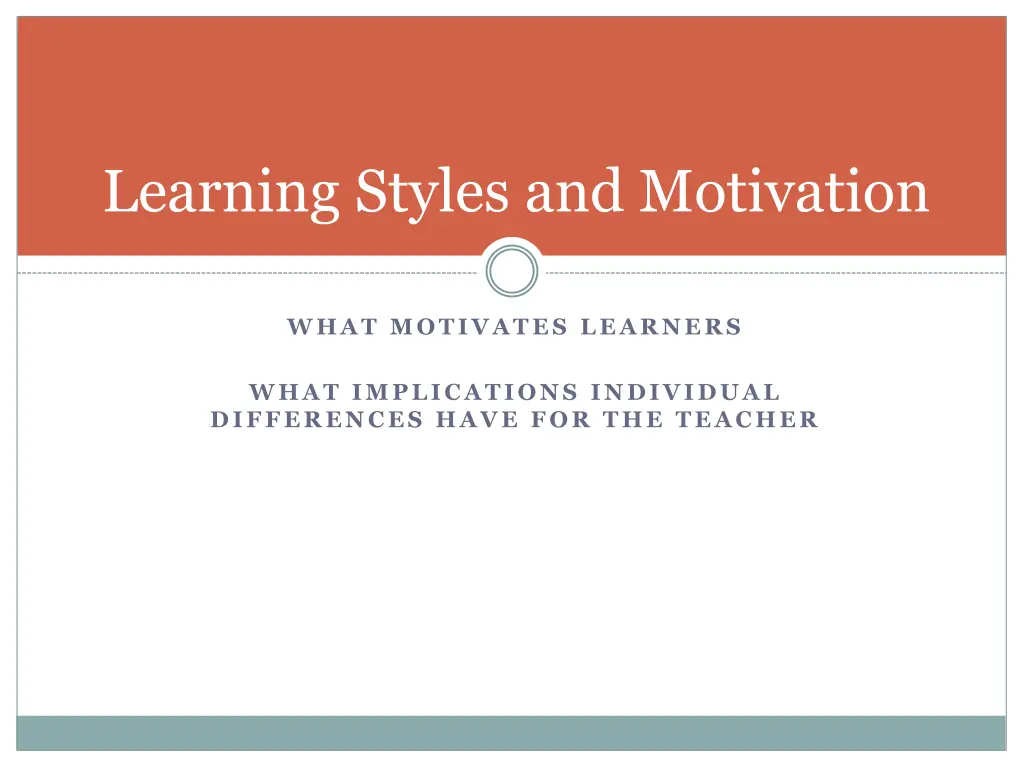 learning styles and motivation 1