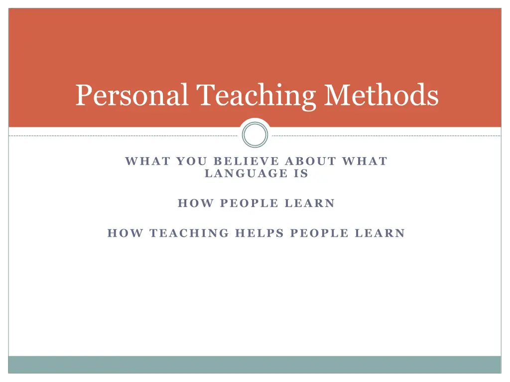 personal teaching methods