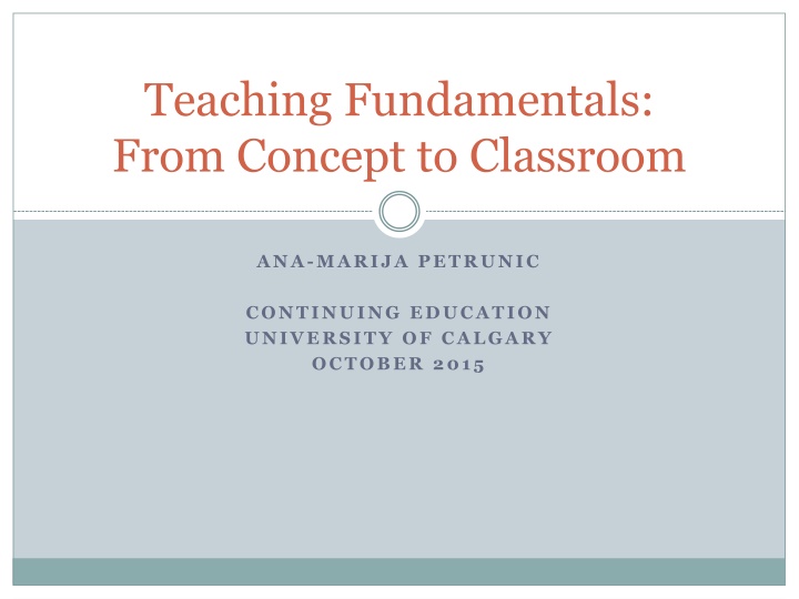 teaching fundamentals from concept to classroom