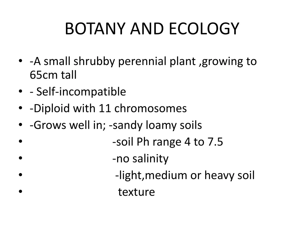 botany and ecology