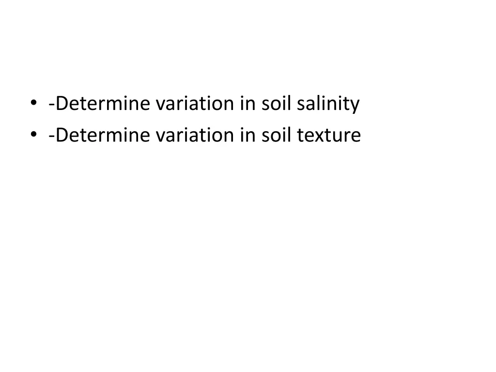 determine variation in soil salinity determine