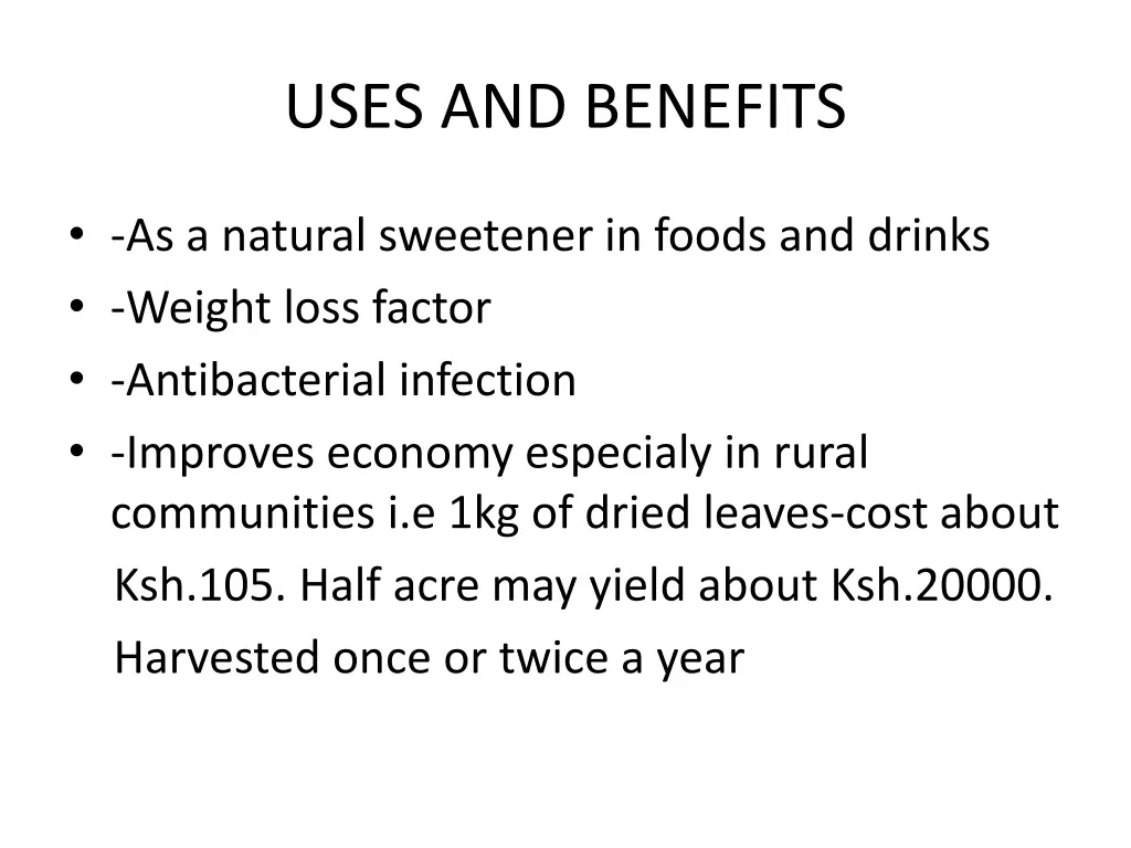 uses and benefits