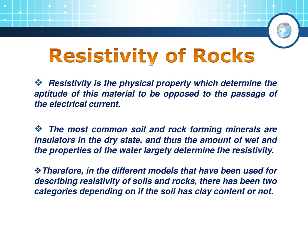 resistivity of rocks