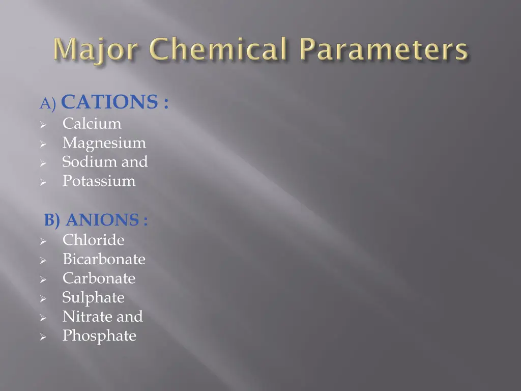 a cations calcium magnesium sodium and potassium