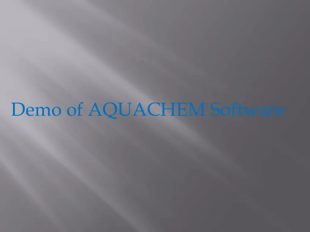demo of aquachem software