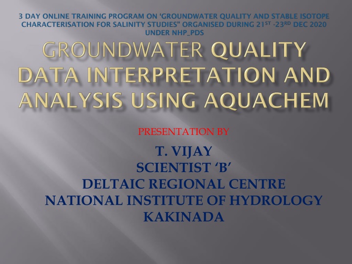 presentation by t vijay scientist b
