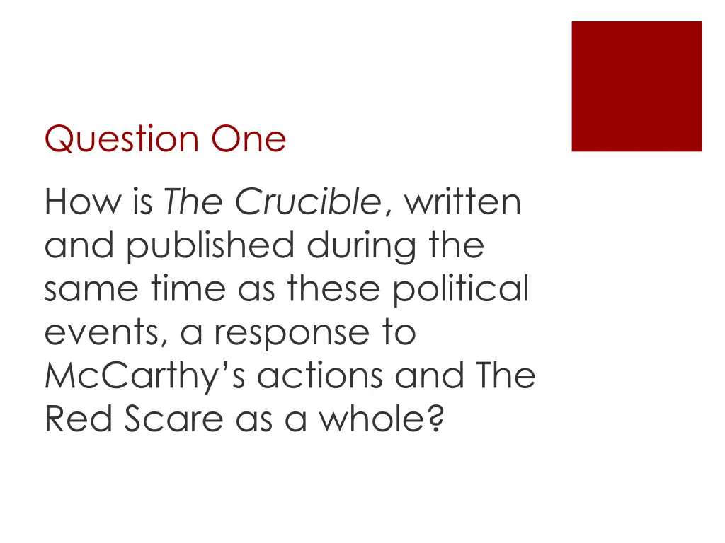 question one
