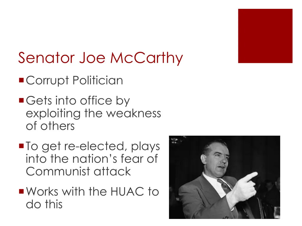 senator joe mccarthy