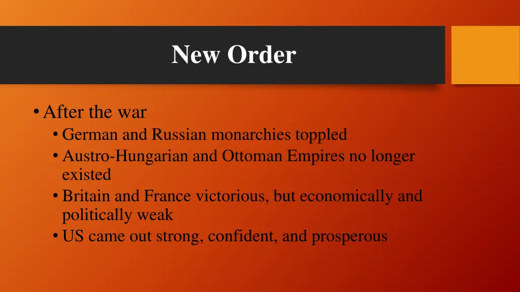 new order