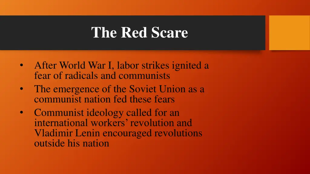 the red scare