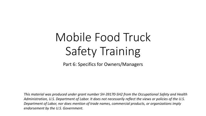 mobile food truck safety training