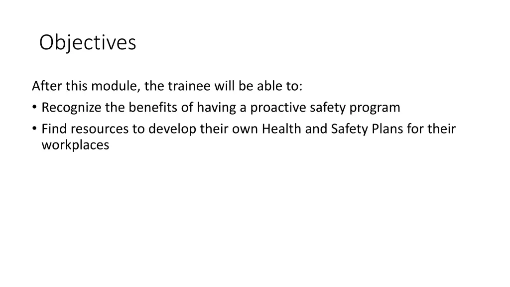 objectives