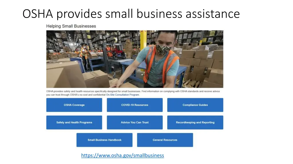 osha provides small business assistance