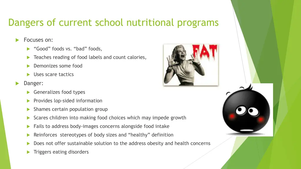dangers of current school nutritional programs