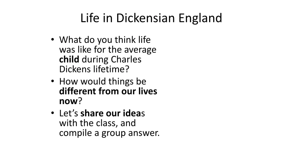 life in dickensian england