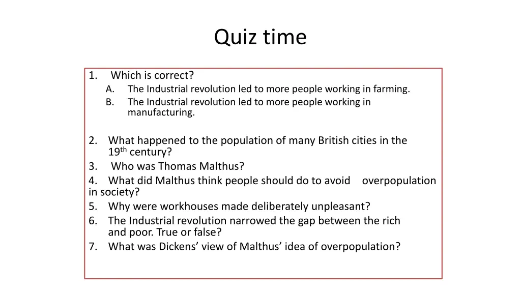 quiz time