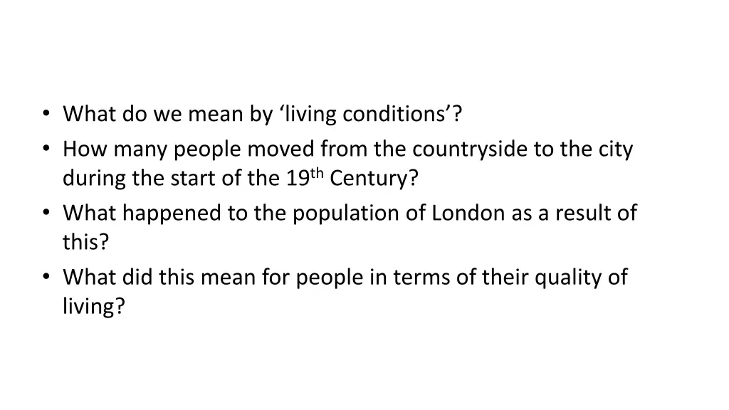 what do we mean by living conditions how many