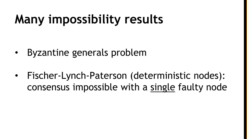 many impossibility results