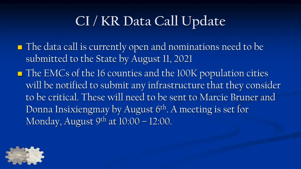 ci kr data call update